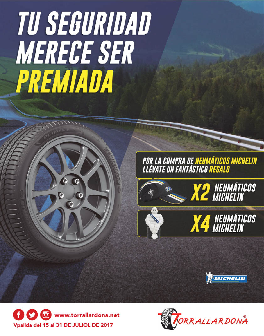 Per la compra de pneumàtics Michelin, emporta’t aquests fantastics regals.